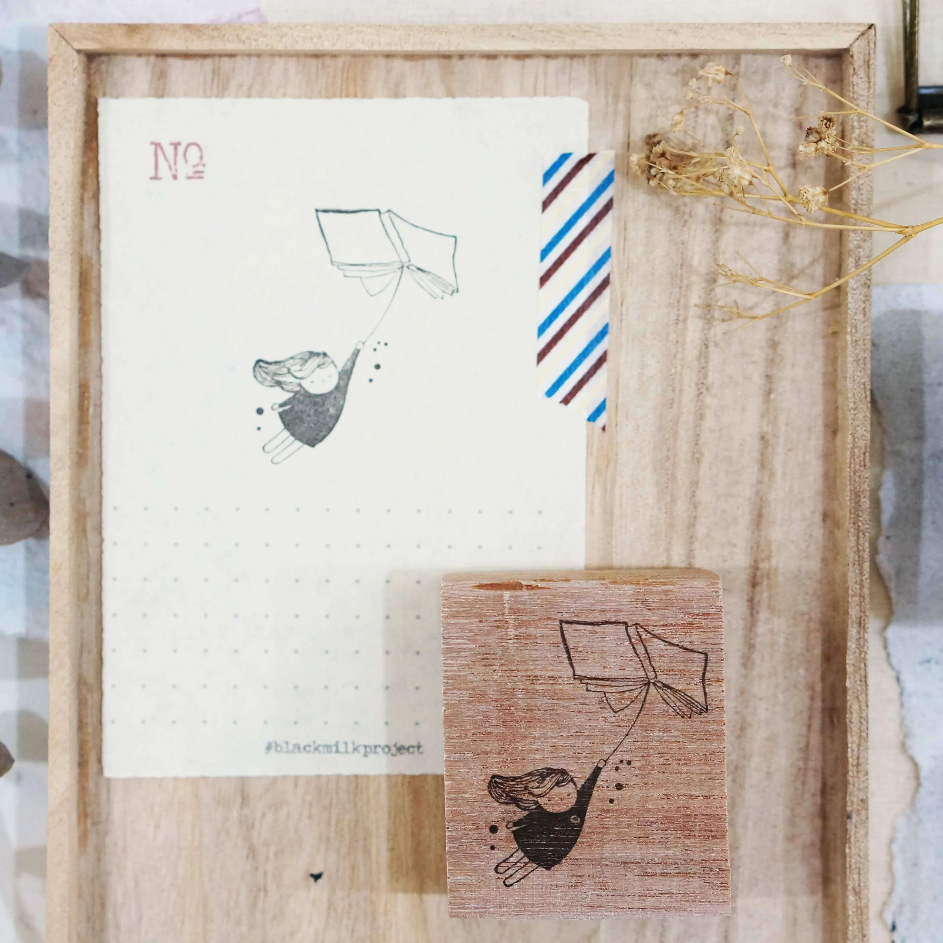 Black Milk Project Rubber Stamp - Flying Book