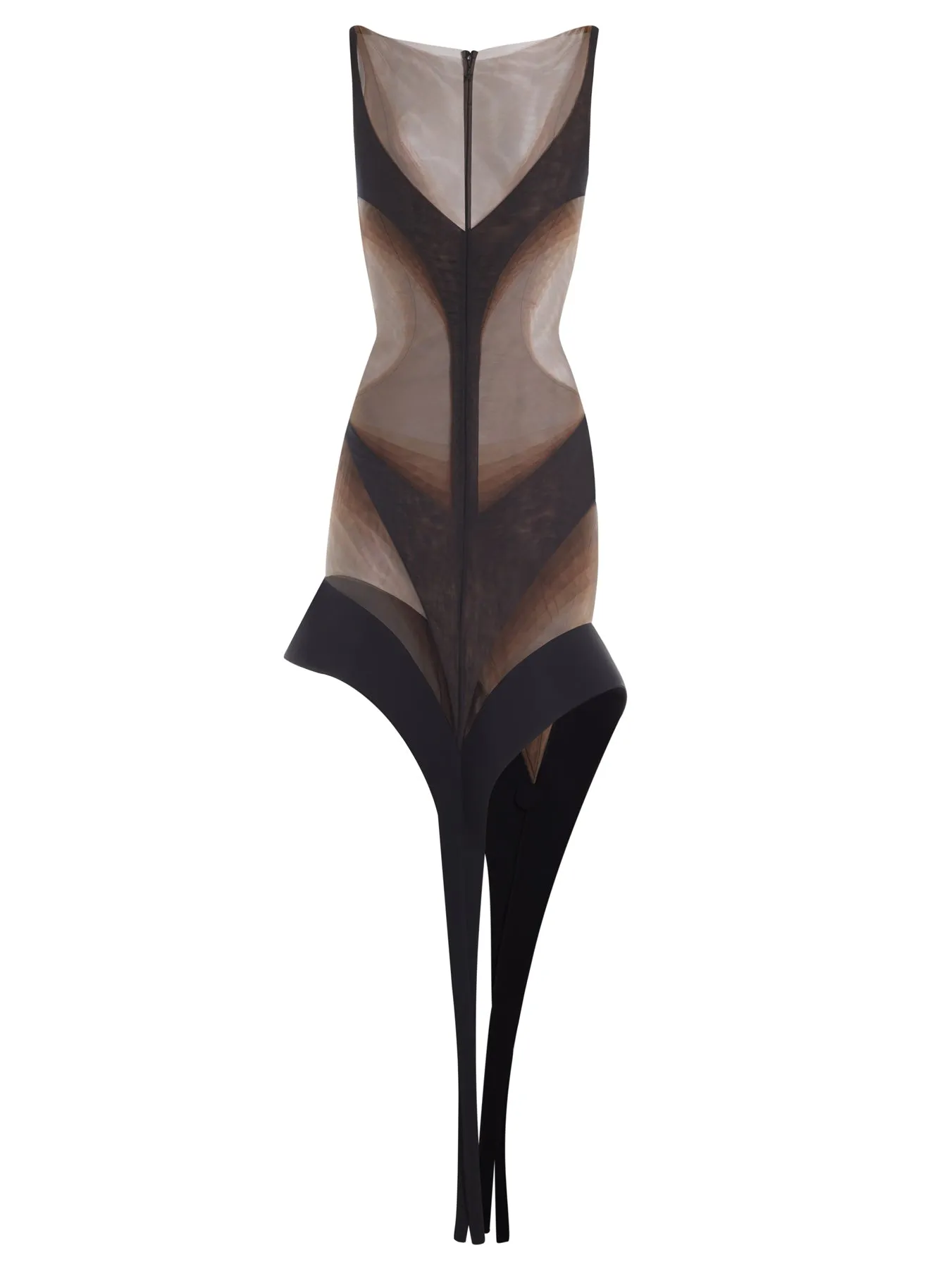 multi-layer mesh spike dress