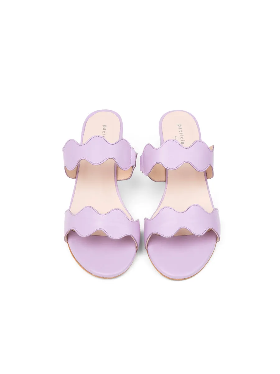 Palm Beach Block Heel Scalloped Sandal